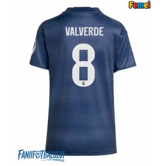 Real Madrid Federico Valverde #8 Tricou Fotbal Replică 2025-26 Femei Deplasare